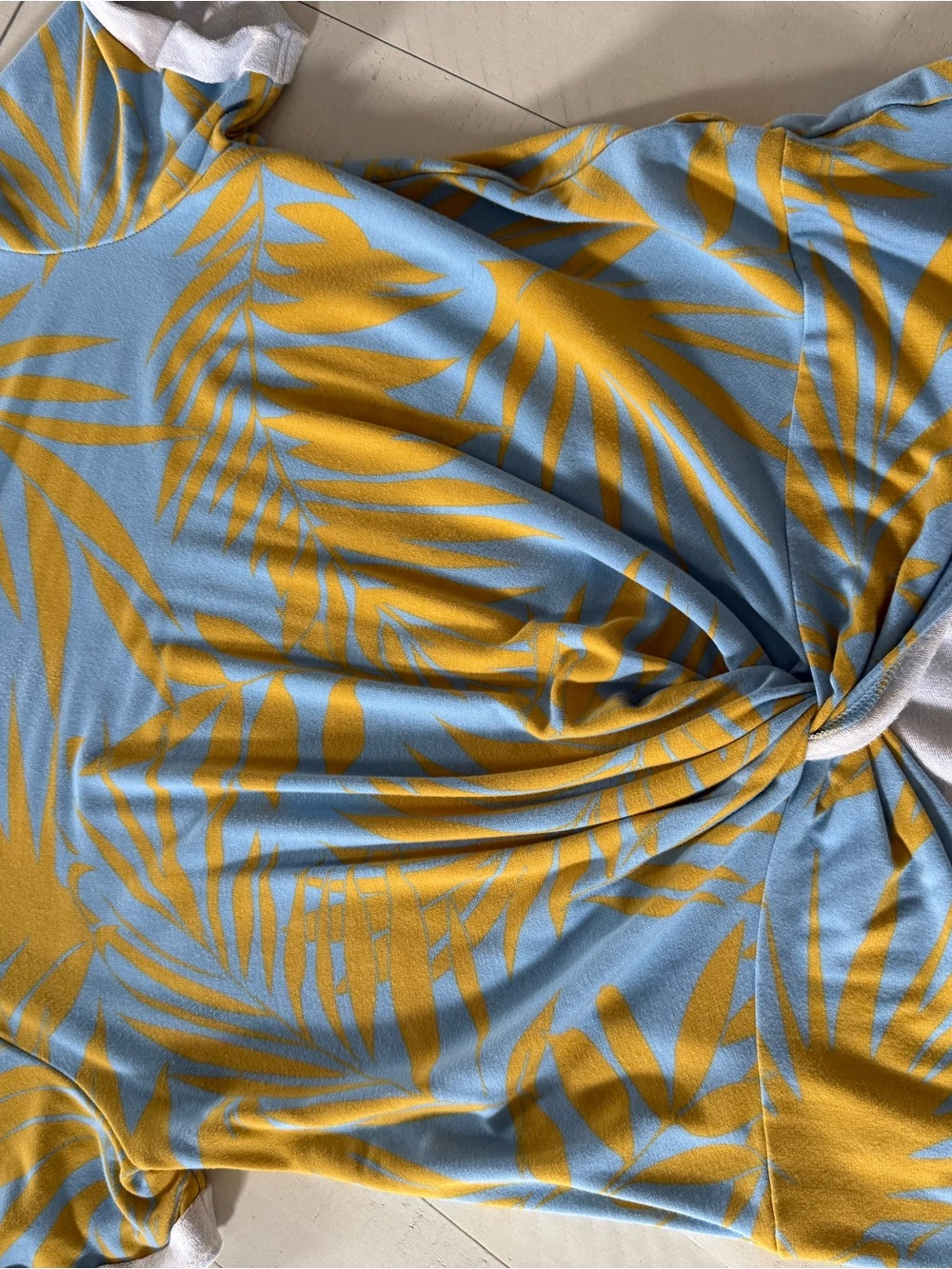 Tribal Blue and yellowPalm Leaf  medium